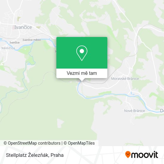 Stellplatz Železňák mapa