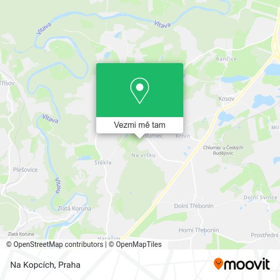 Na Kopcích mapa