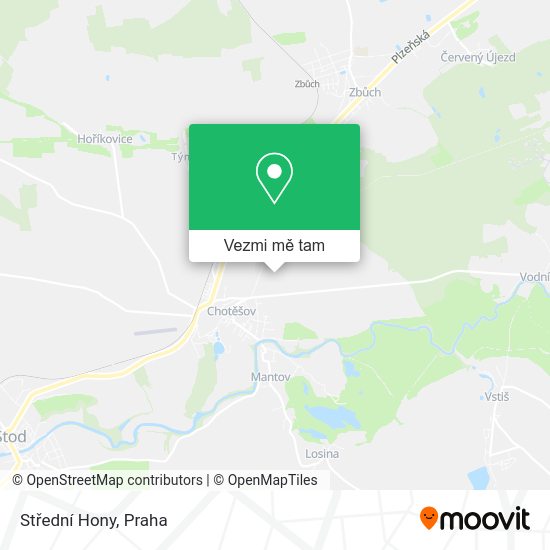 Střední Hony mapa