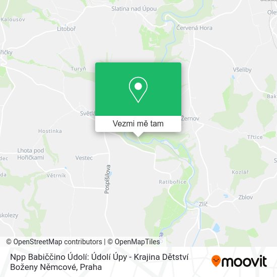 Npp Babiččino Údolí: Údolí Úpy - Krajina Dětství Boženy Němcové mapa