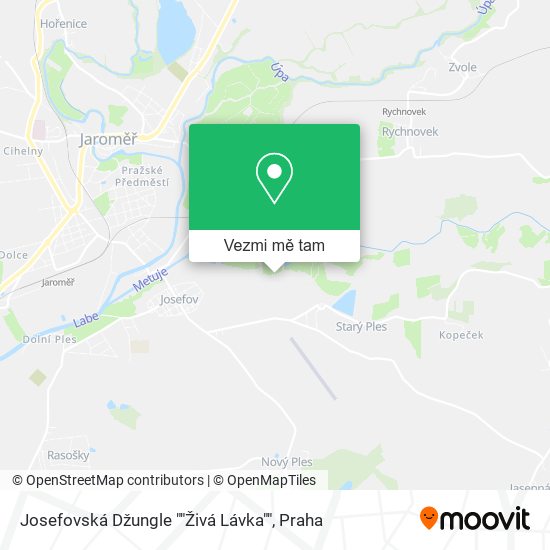 Josefovská Džungle ""Živá Lávka"" mapa