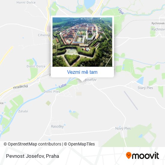 Pevnost Josefov mapa