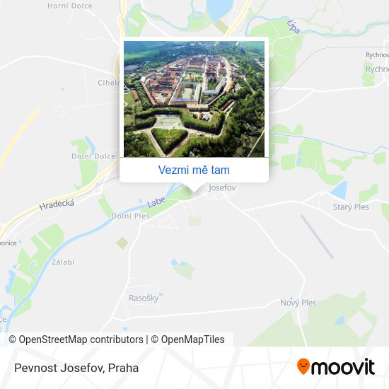 Pevnost Josefov mapa