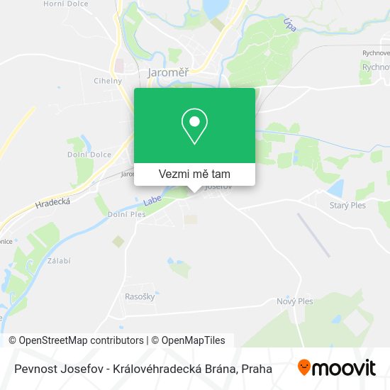 Pevnost Josefov - Královéhradecká Brána mapa