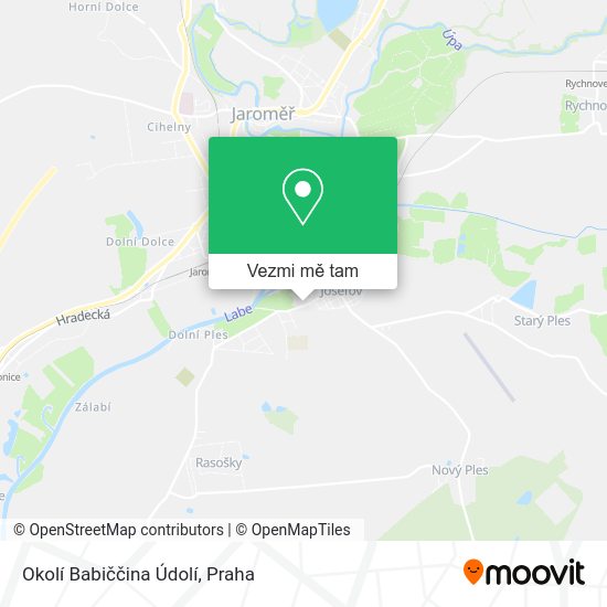 Okolí Babiččina Údolí mapa