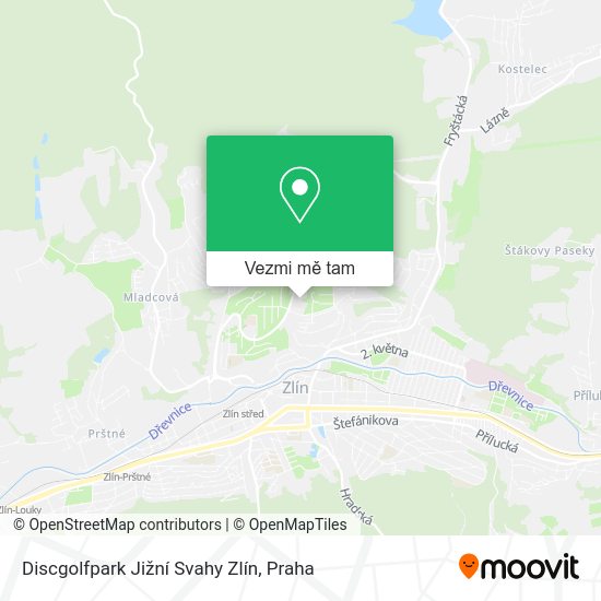 Discgolfpark Jižní Svahy Zlín mapa