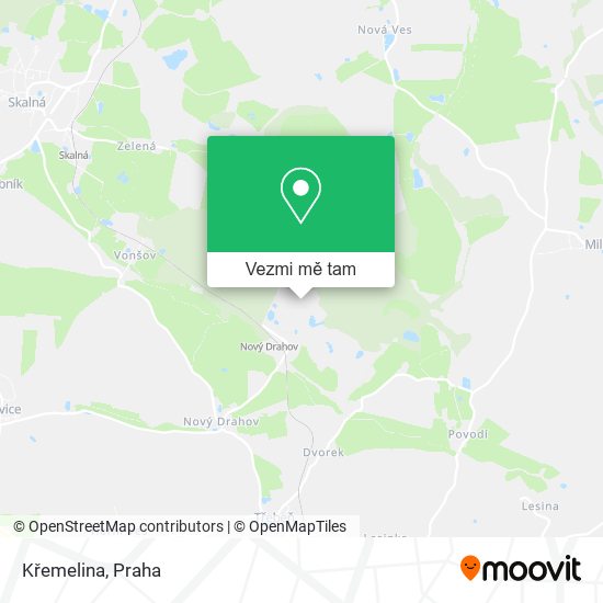 Křemelina mapa