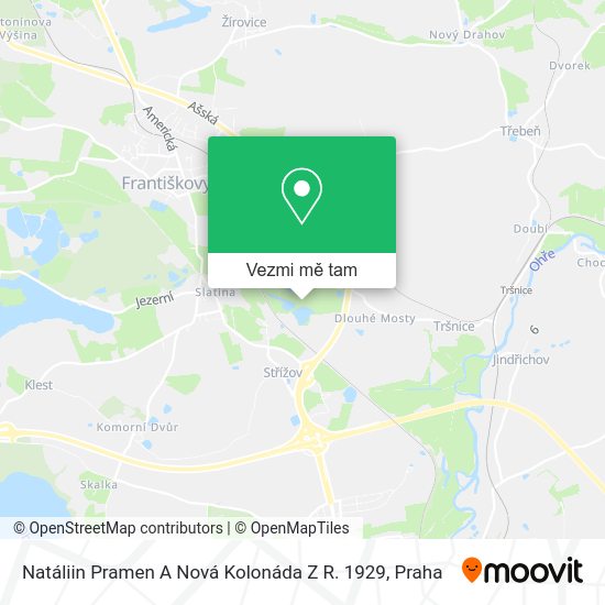 Natáliin Pramen A Nová Kolonáda Z R. 1929 mapa