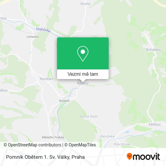 Pomník Obětem 1. Sv. Války mapa