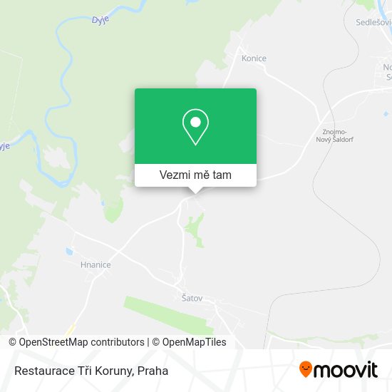 Restaurace Tři Koruny mapa