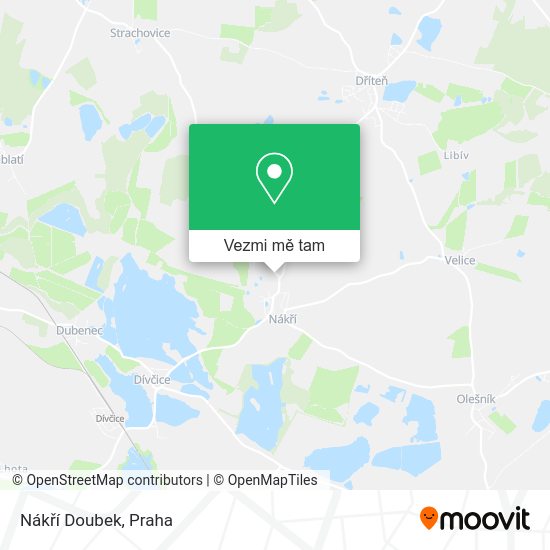Nákří Doubek mapa