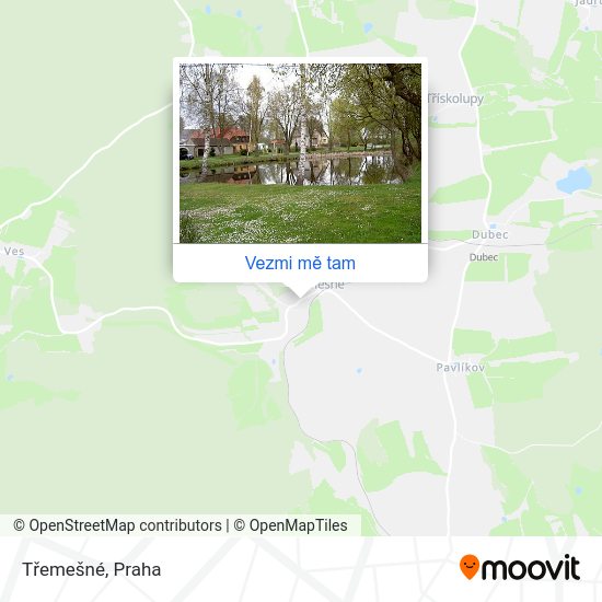 Třemešné mapa