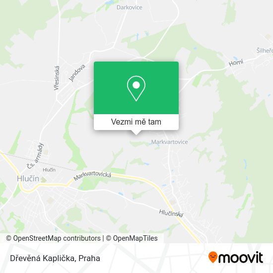 Dřevěná Kaplička mapa