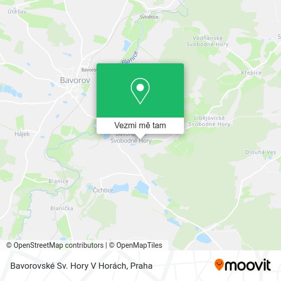 Bavorovské Sv. Hory V Horách mapa
