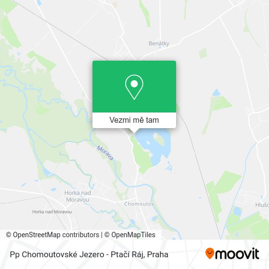 Pp Chomoutovské Jezero - Ptačí Ráj mapa