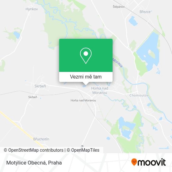 Motýlice Obecná mapa