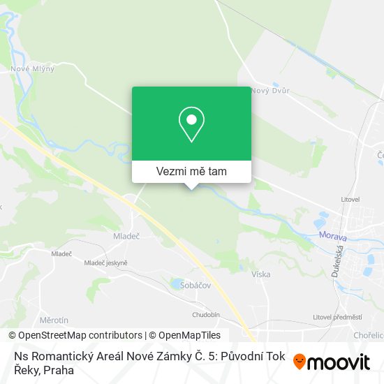 Ns Romantický Areál Nové Zámky Č. 5: Původní Tok Řeky mapa