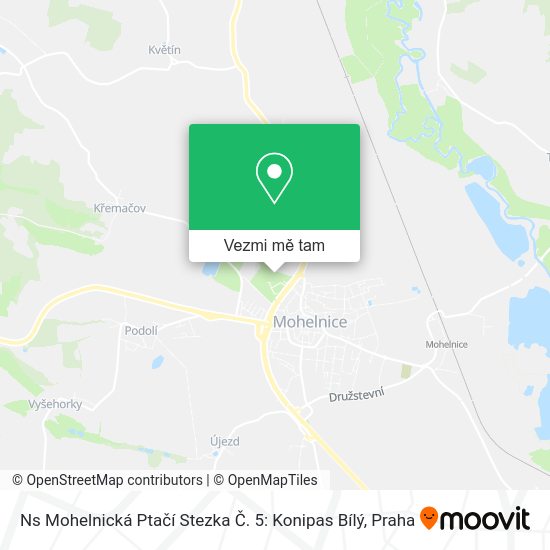 Ns Mohelnická Ptačí Stezka Č. 5: Konipas Bílý mapa