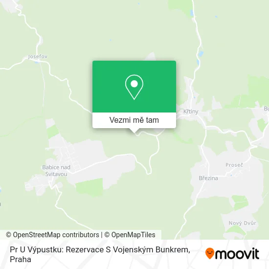 Pr U Výpustku: Rezervace S Vojenským Bunkrem mapa