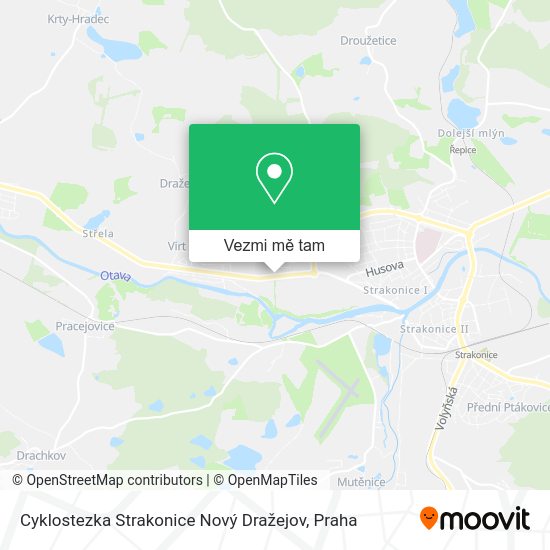 Cyklostezka Strakonice Nový Dražejov mapa