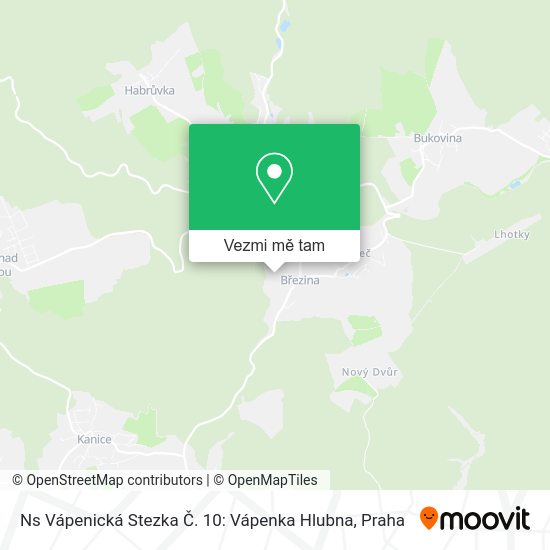 Ns Vápenická Stezka Č. 10: Vápenka Hlubna mapa