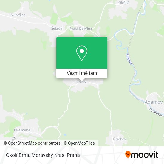 Okolí Brna, Moravský Kras mapa