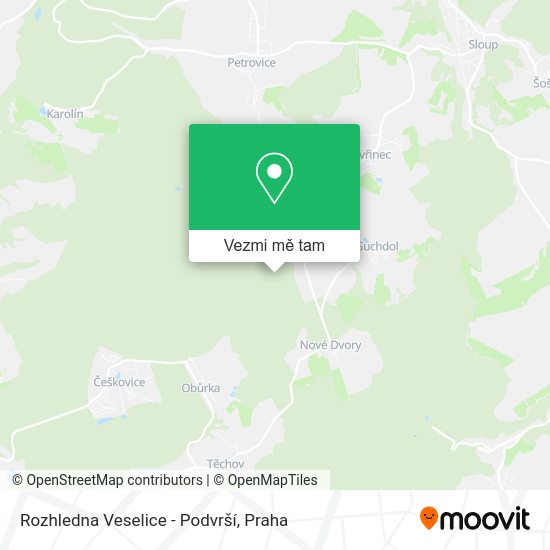 Rozhledna Veselice - Podvrší mapa