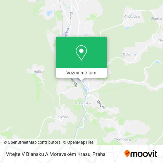 Vítejte V Blansku A Moravském Krasu mapa