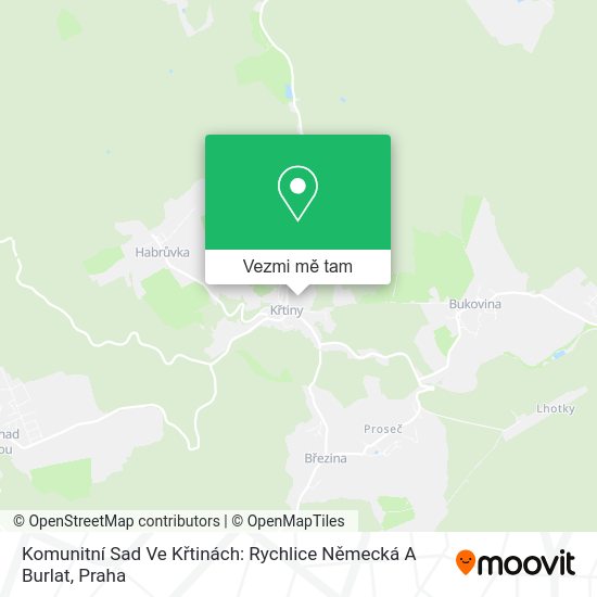 Komunitní Sad Ve Křtinách: Rychlice Německá A Burlat mapa