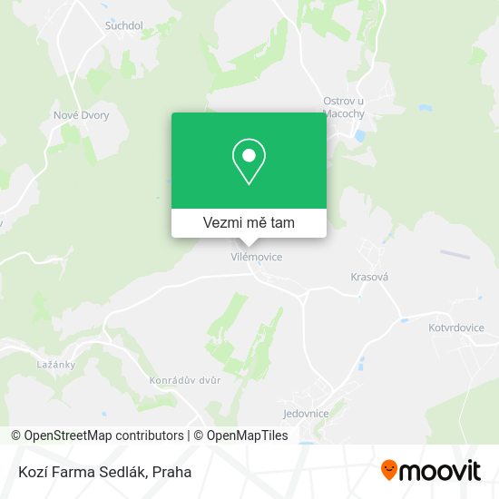 Kozí Farma Sedlák mapa