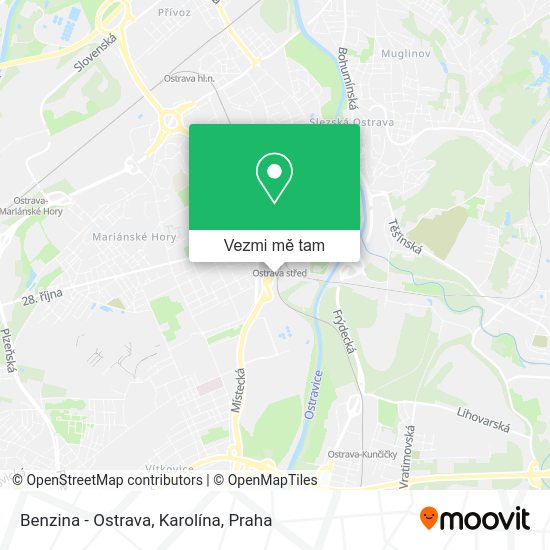 Benzina - Ostrava, Karolína mapa