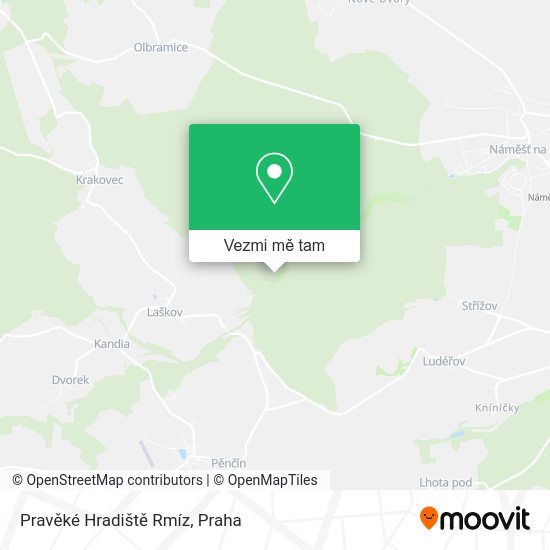 Pravěké Hradiště Rmíz mapa
