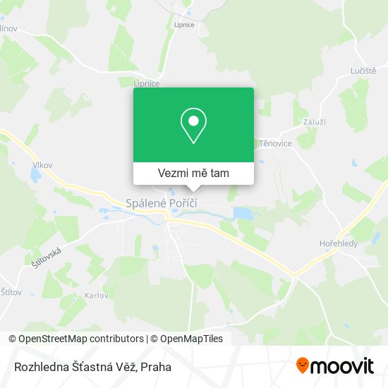 Rozhledna Šťastná Věž mapa