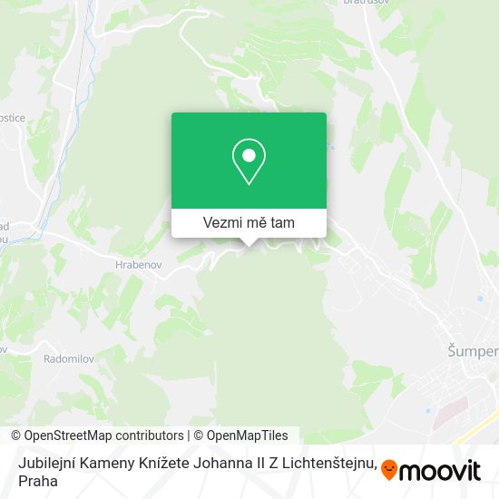 Jubilejní Kameny Knížete Johanna II Z Lichtenštejnu mapa