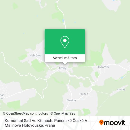 Komunitní Sad Ve Křtinách: Panenské České A Malinové Holovouské mapa