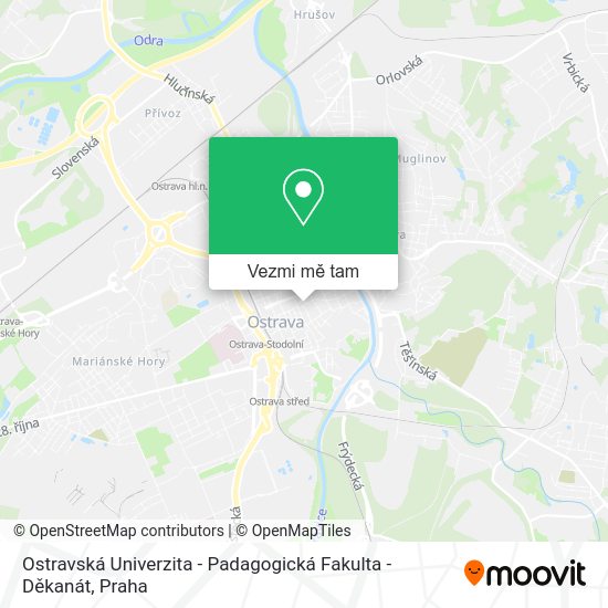 Ostravská Univerzita - Padagogická Fakulta - Děkanát mapa