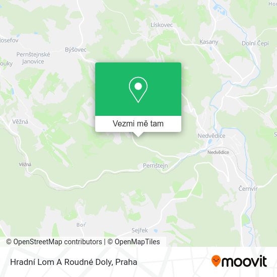 Hradní Lom A Roudné Doly mapa
