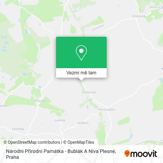 Národni Přírodní Památka - Bublák A Niva Plesné mapa