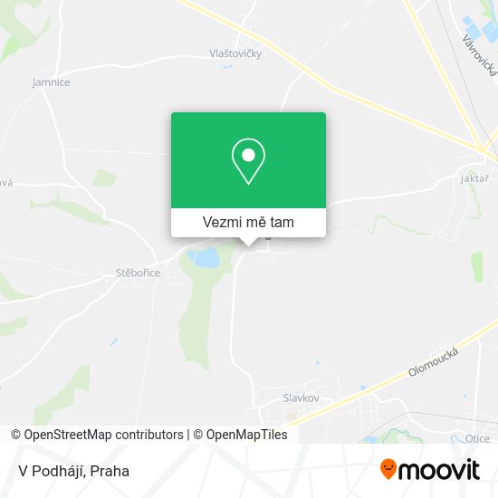 V Podhájí mapa