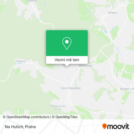 Na Hutích mapa