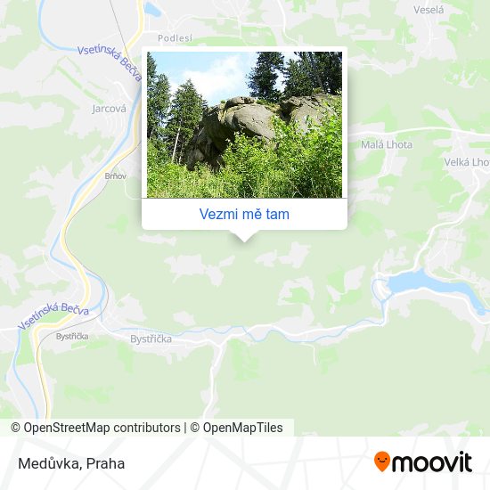 Medůvka mapa