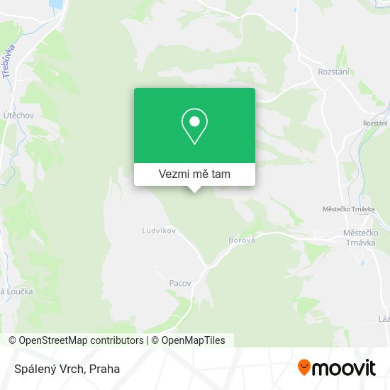 Spálený Vrch mapa