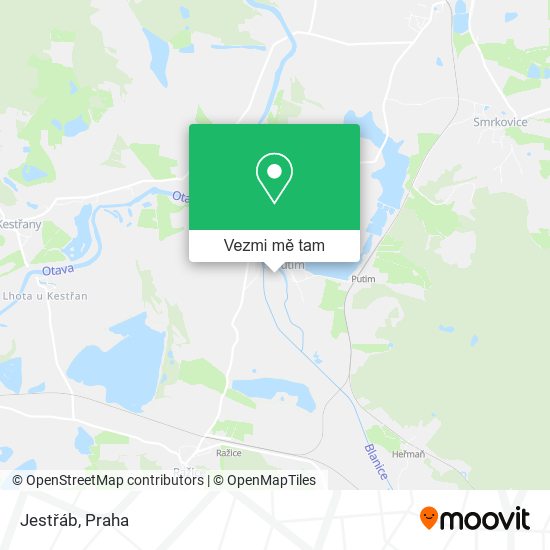 Jestřáb mapa