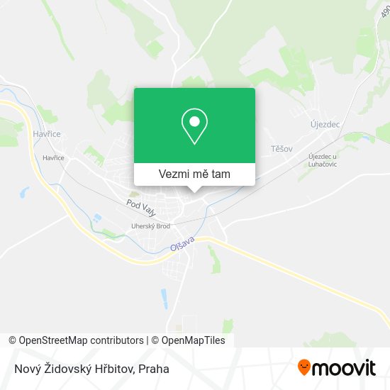 Nový Židovský Hřbitov mapa