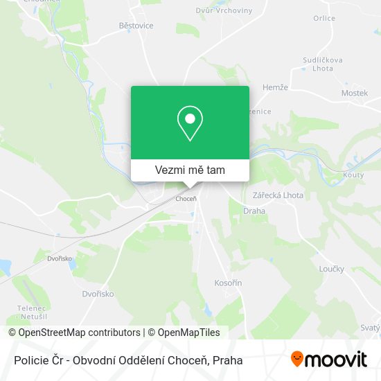 Policie Čr - Obvodní Oddělení Choceň mapa