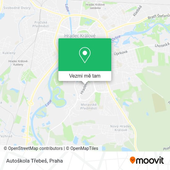 Autoškola Třebeš mapa