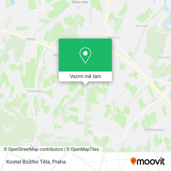 Kostel Božího Těla mapa