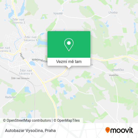 Autobazar Vysočina mapa
