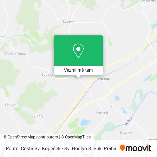 Poutní Cesta Sv. Kopeček - Sv. Hostýn 8. Buk mapa