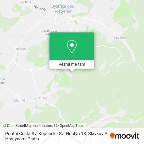 Poutní Cesta Sv. Kopeček - Sv. Hostýn 18. Slavkov P. Hostýnem mapa